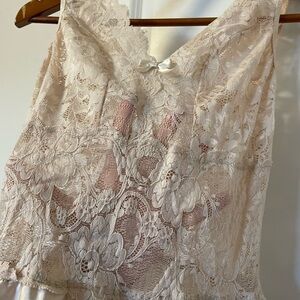 Vintage Champagne Sheer Nightgown